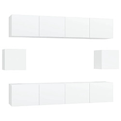 vidaXL Ensemble de meubles TV 6 pcs Blanc Bois d'ingénierie