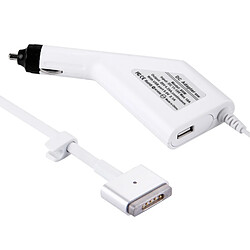 Wewoo Pour Apple Macbook A1398 / blanc A1424 / MC975 / MC976 / ME664 / ME665, longueur: 1,7 m 85W 20V 4.25A 5 Pin Style T MagSafe 2 chargeur de voiture avec 1 port USB