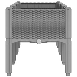 Avis vidaXL Jardinière avec pieds gris clair 120x40x42 cm PP