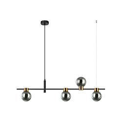 Luminaire Center Suspension Bletter Verre,Acier Noir,Fumé