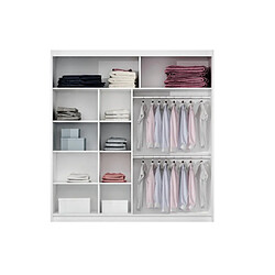 Avis Vente-Unique Armoire 2 portes coulissantes - Avec miroir - L203 cm - Blanc - ROVINJA