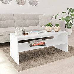 Maison Chic Table basse,Table Console Table d'appoint, Table pour salon Blanc 100x40x40 cm Bois d'ingénierie -MN17844