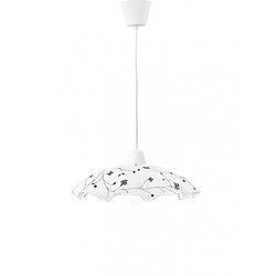 Fan Europe Suspension Root 1 ampoule Verre,câble en plastique blanc