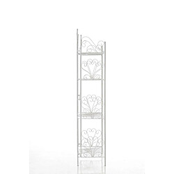 Avis Decoshop26 Etagère de rangement support plantes meuble pour terrasse balon salon en métal blanc vieilli 10_0003980