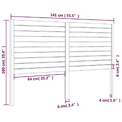 vidaXL Tête de lit Blanc 141x4x100 cm Bois massif de pin pas cher