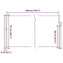 vidaXL Auvent latéral rétractable marron 117x300 cm pas cher