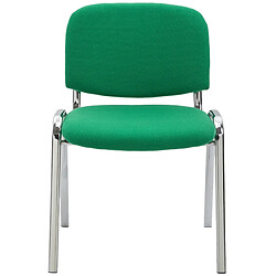 Avis Decoshop26 Chaise visiteur empilable zone d'attente en tissu vert piètement à 4 pieds en métal chromé 10_0003371