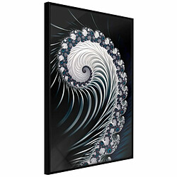 Paris Prix Affiche Murale Encadrée Fractal Spiral Negative 20 x 30 cm Noir