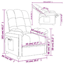 vidaXL Fauteuil électrique de massage Gris clair Tissu pas cher