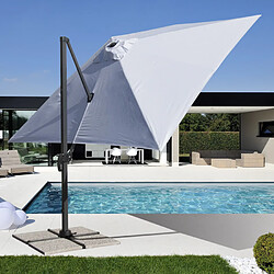 Elios Parasols Parasol de jardin 3x3 bras en aluminium carré Paradise, Styles: sans volant