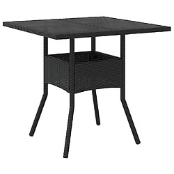 Avis vidaXL Ensemble à manger de jardin et coussins 3 pcs noir rotin verre