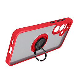 Avizar Coque pour Samsung Galaxy S24 Bague Métallique Fonction Support Rouge