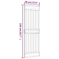 vidaXL Porte NARVIK 70x210 cm bois massif de pin pas cher