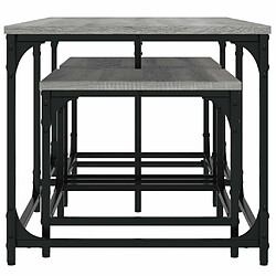 Maison Chic Ensemble de 3 Tables basses gigognes,Table Console pour salon sonoma gris bois d'ingénierie -MN42340 pas cher