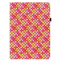 Etui en PU texture tissée multicolore avec support rose pour votre Lenovo Tab M10 HD Gen 2 TB-X306X/TB-X306F