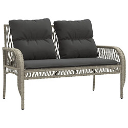 Avis vidaXL Salon de jardin 4 pcs avec coussins gris clair résine tressée