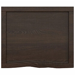 Maison Chic Étagère murale flottante,Etagère de rangement marron foncé bois chêne massif traité -MN44286 pas cher