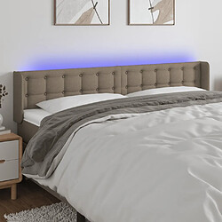 Maison Chic Tête de lit scandinave à LED,meuble de chambre Taupe 163x16x78/88 cm Tissu -MN71226