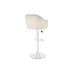 Vente-Unique Tabouret de bar en tissu et métal - Hauteur réglable - Crème et blanc - CARSTEN pas cher