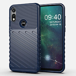 Coque en TPU texture sergé souple bleu pour votre Motorola Moto E7