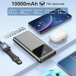 SANAG Power Bank, Chargeur Portable 10 000 Mah Haute Vitesse, Double Mode Courant Avec Entrée Et Sortie Usb C, Powerbank Pd15W Triple 3 A Pour Iphone 15 14 13 Plus Pro Mini Samsung Xiaomi Ipad