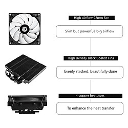 Avis Universal Refroidisseur de CPU 1PC avec ventilateur de refroidissement silencieux, chauffage à contact direct, refroidisseur d'air de CPU ultra-mince.(blanche)