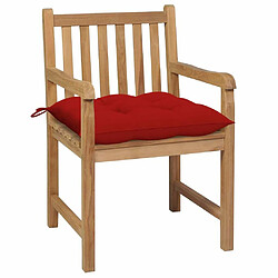 Maison Chic Lot de 2 Chaises de jardin avec coussins | Fauteuil chaises d'extérieur rouge Bois de teck massif -GKD70937