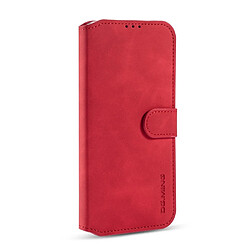 Etui en PU style rétro avec support rouge pour votre Huawei P40 Lite/Nova 7i/Nova 6 SE