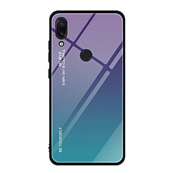 Wewoo Coque Pour Xiaomi Redmi Note 7 étui en verre de couleur dégradée violet