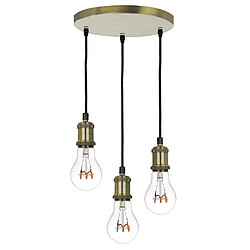 Plafonnier suspendu 3 luminères plafond Suspension design bronze compatible ampoules LED