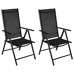 vidaXL Mobilier de bistro 3 pcs Aluminium et textilène Noir