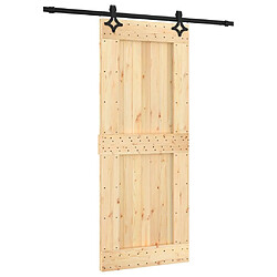 vidaXL Porte coulissante et kit de quincaillerie 85x210 cm pin massif