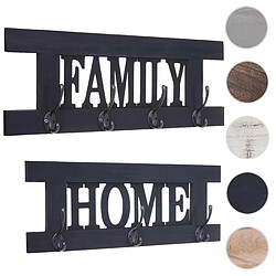 Mendler 2x garderobe murale HWC-C60 Home+Family, planche vestiaire, style shabby chic, vintage 60x21cm ~ gris foncé