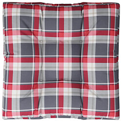 vidaXL Coussin de palette motif à carreaux rouge 80x80x12 cm tissu