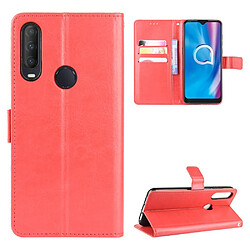 Etui en PU spécial peau de cheval fou avec sangle rouge pour votre Alcatel 1S (2020)/1V (2020)/3L (2020)