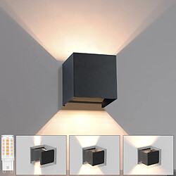 NETTLIFE Applique Murale Extérieure LED Noire, Up Down, IP65, 3000K, pour Cage d’Escalier