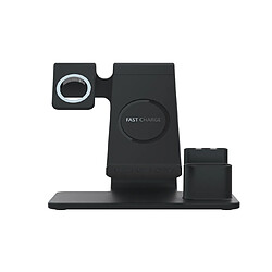 YP Select Chargeur de montre sans fil 3 en 1 pour iPhone / Samsung / Huawei / Apple Watch-NOIR