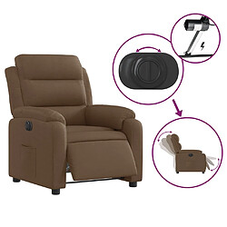 Acheter vidaXL Fauteuil inclinable électrique Marron Tissu