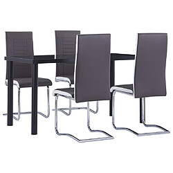 vidaXL Ensemble de salle à manger 5 pcs Similicuir Gris