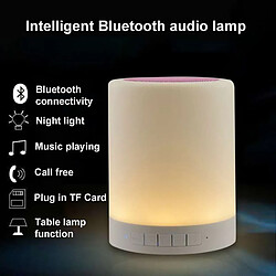 Universal Coloré Bluetooth haut-parleurs de haut-parleurs Bluetooth Subwoofer Touch Control Contrôle haute colonne Fonction de téléphone Basse HIFI TF Radio FM avec lampe de lumière LED | Haut-parleurs portatifs (blanc)