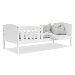 Kids Literie Lit Enfant Tom 80x160 Blanc Livré avec sommiers