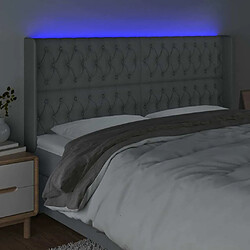 Acheter Maison Chic Tête de lit scandinave à LED,meuble de chambre Gris clair 203x16x118/128 cm Tissu -MN88749