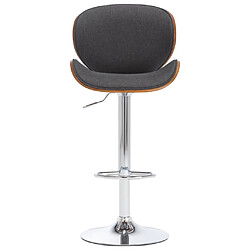 vidaXL Tabouret de bar Gris Tissu