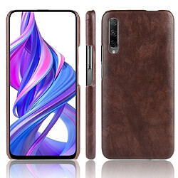 Wewoo Coque PC + PU antichoc Litchi Texture pour Huawei Honor 9X / 9X Pro marron