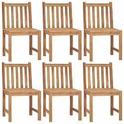 Maison Chic Lot de 6 Chaises de jardin,Fauteuil d'extérieur avec coussins Bois de teck massif -MN32607