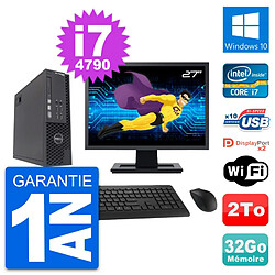 PC Dell T1700 SFF Ecran 27" Intel i7-4790 RAM 32Go Disque 2To Windows 10 Wifi - Occasion