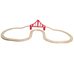 trains en bois piste train jouet compatible chemin de fer cadeau 25pcs pont piste