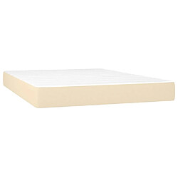 Acheter vidaXL Sommier à lattes de lit avec matelas Crème 140x200 cm Tissu