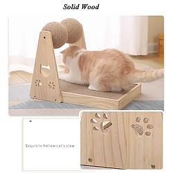 Universal Griffures de chaton Colonnes Boules de sisal en bois massif Platines griffes de broyage Jouets de chat Plaques de griffures de chaton interactives