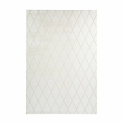 Paris Prix Tapis Shaggy Géométrique Vivica Blanc & Crème 160 x 230 cm